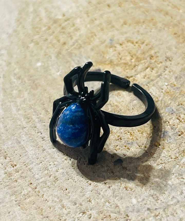 Bague Araignée en Lapis-lazuli , Taille 53-59 (réglable) - les bijoux de Thea 