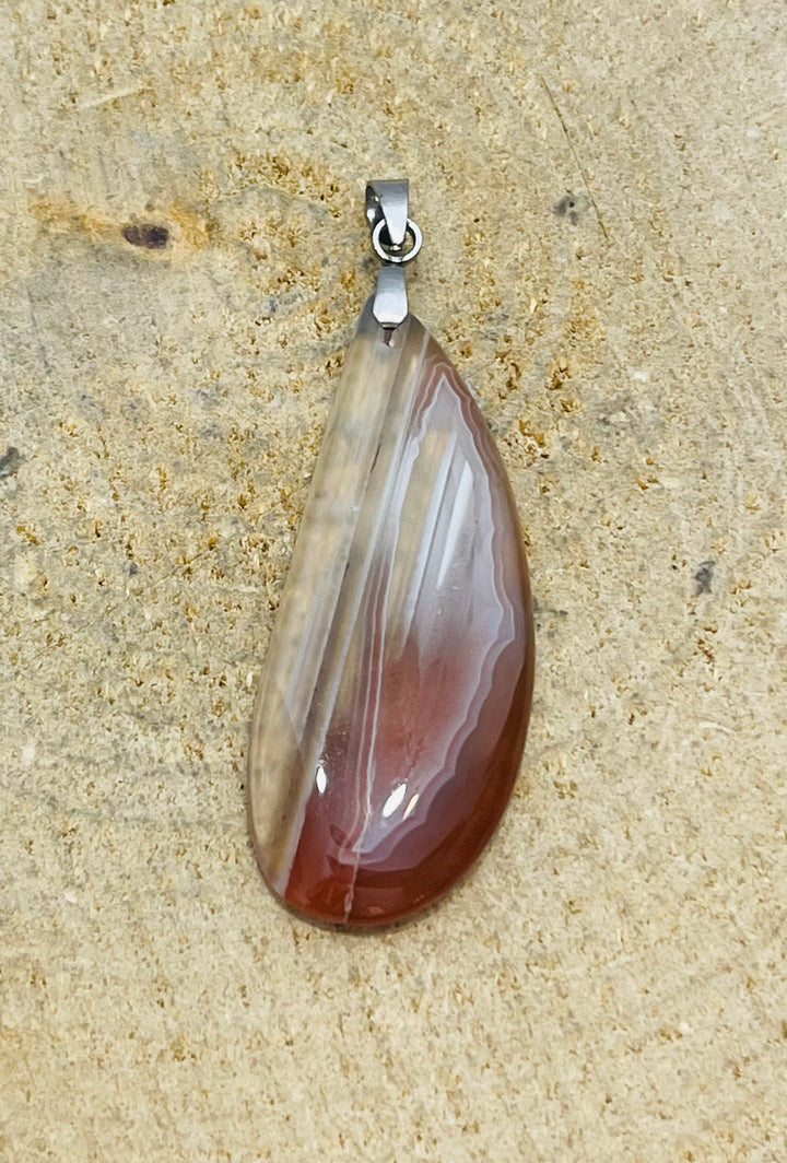 Pendentif en Agate de Botswana rouge au choix (2) - les bijoux de Thea 