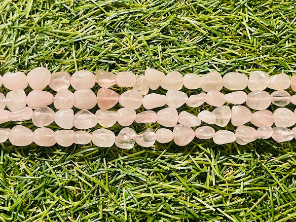 Perles en pierre naturelle en Quartz rose nugget 5-11 mm - les bijoux de Thea 