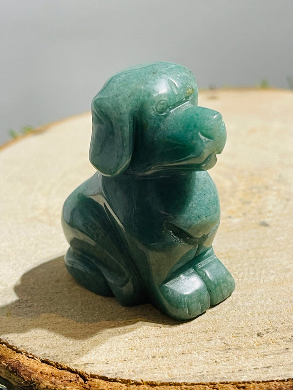 Chien Labrador en Aventurine verte - les bijoux de Thea 