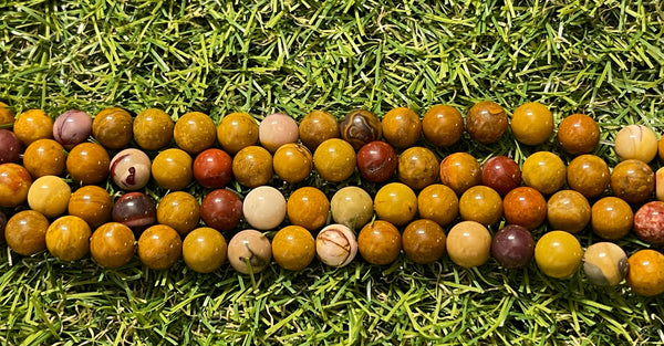 Perles naturelles en Jaspe Mokaïte en 8 mm