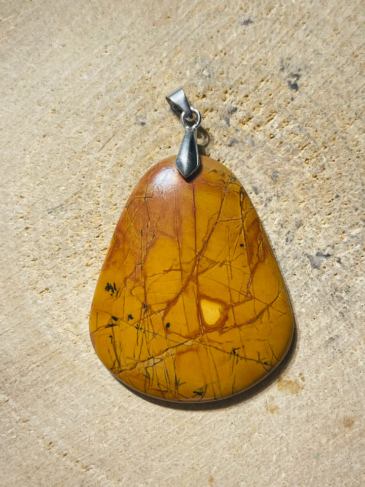 Pendentif en Jaspe Picasso au choix - les bijoux de Thea 