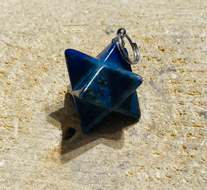 Pendentif Merkaba Etoile en Lapis lazuli - les bijoux de Thea 