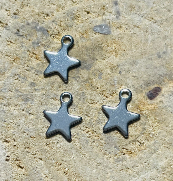 Lot de 5 breloques Etoile argenté pour bracelet - les bijoux de Thea 