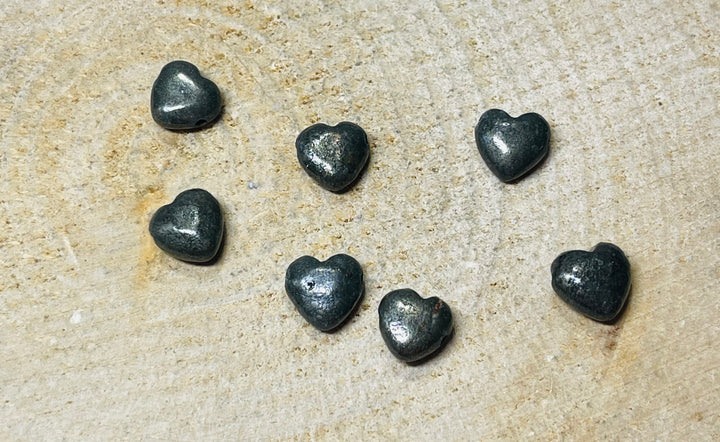 Lot de 5 Intercalaires Coeur en Pyrite - Les bijoux de Théa