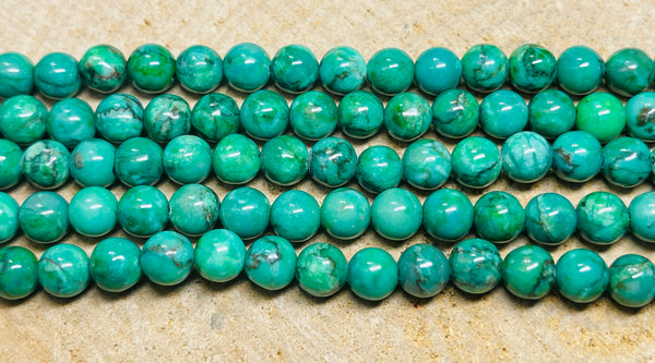 Perles naturelles en Marbre vert en 6 mm - les bijoux de Thea 