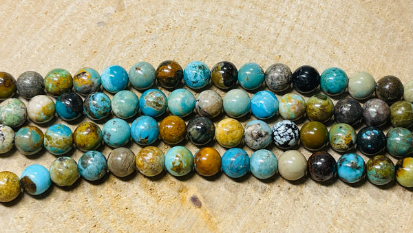 Perles naturelles en Turquoise d’ Afrique en 7-8 mm - les bijoux de thea 