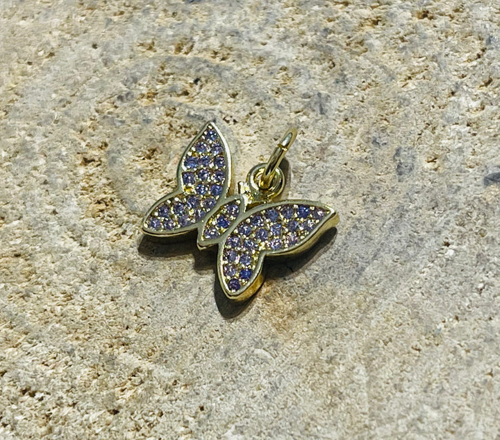 Breloque / Pendentif Papillon avec Diamants Cz - les bijoux de thea 