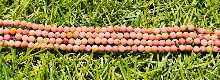 Perles naturelles en Rhodonite en 2 mm - Les bijoux de Théa