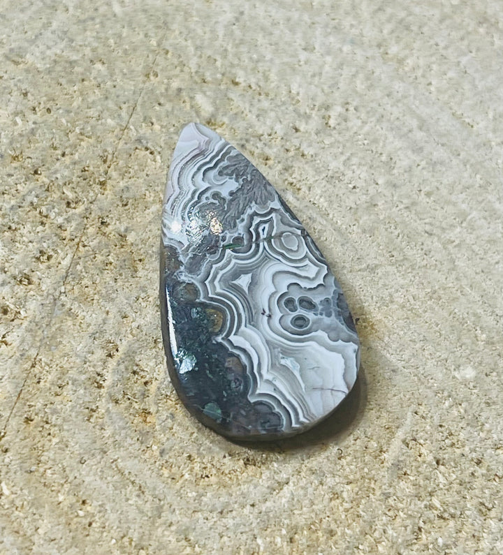 Agate du Mexique cabochon - Les bijoux de Théa