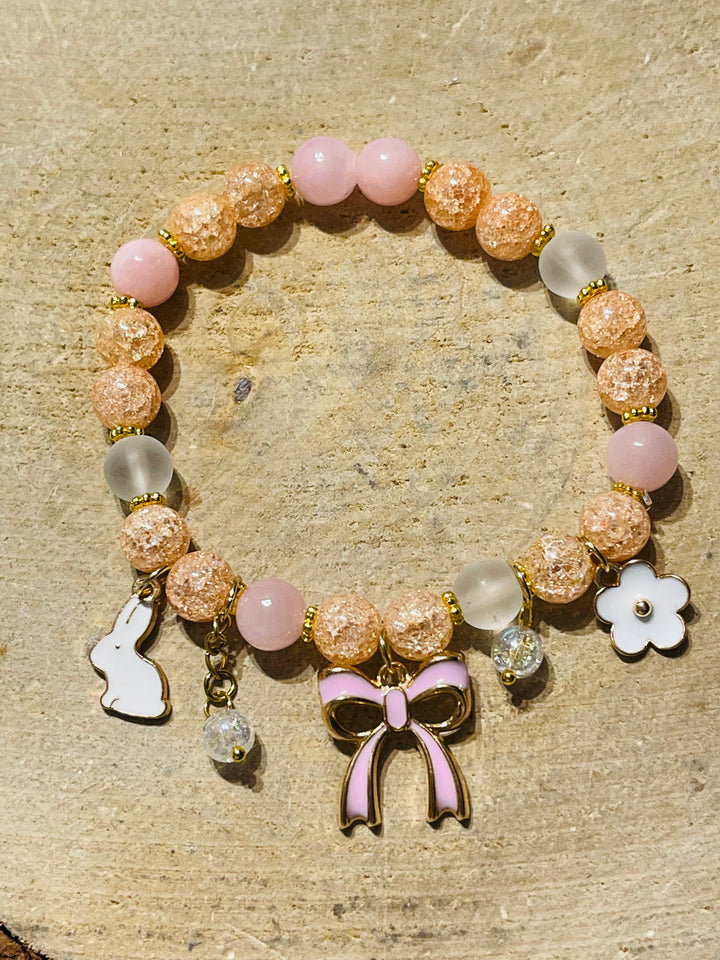 Lot de 5 Bracelets de perles en pierre naturelle en Jade et breloques (100) - les bijoux de Thea 