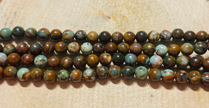 Perles naturelles en Jade d’Afrique en 8 mm - les bijoux de Thea 