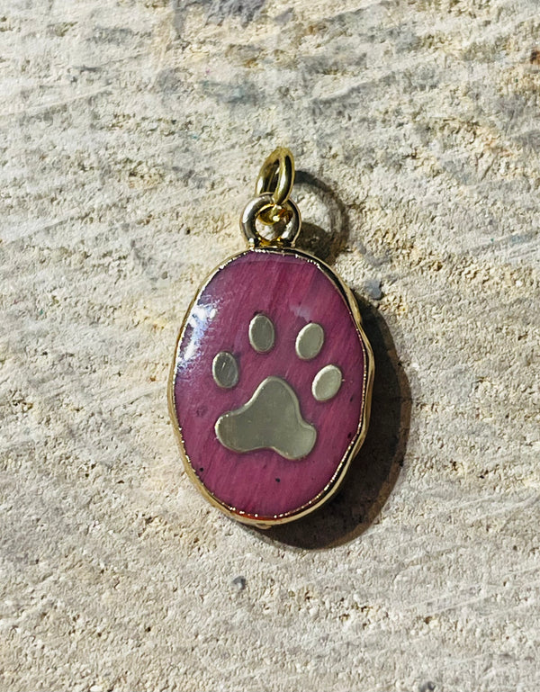 Breloque / Pendentif Rhodonite Patte de chien - les bijoux de Thea 