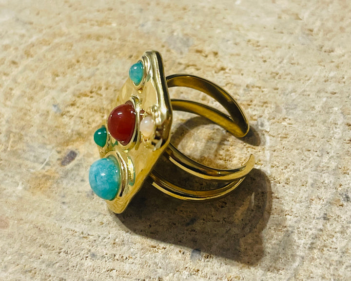 Bague multi pierre, taille réglable - les bijoux de Thea 