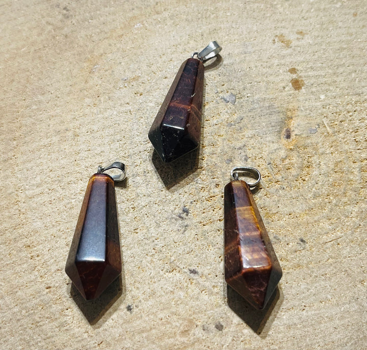 Pendentif / Pendule en Oeil de Taureau - les bijoux de Thea 