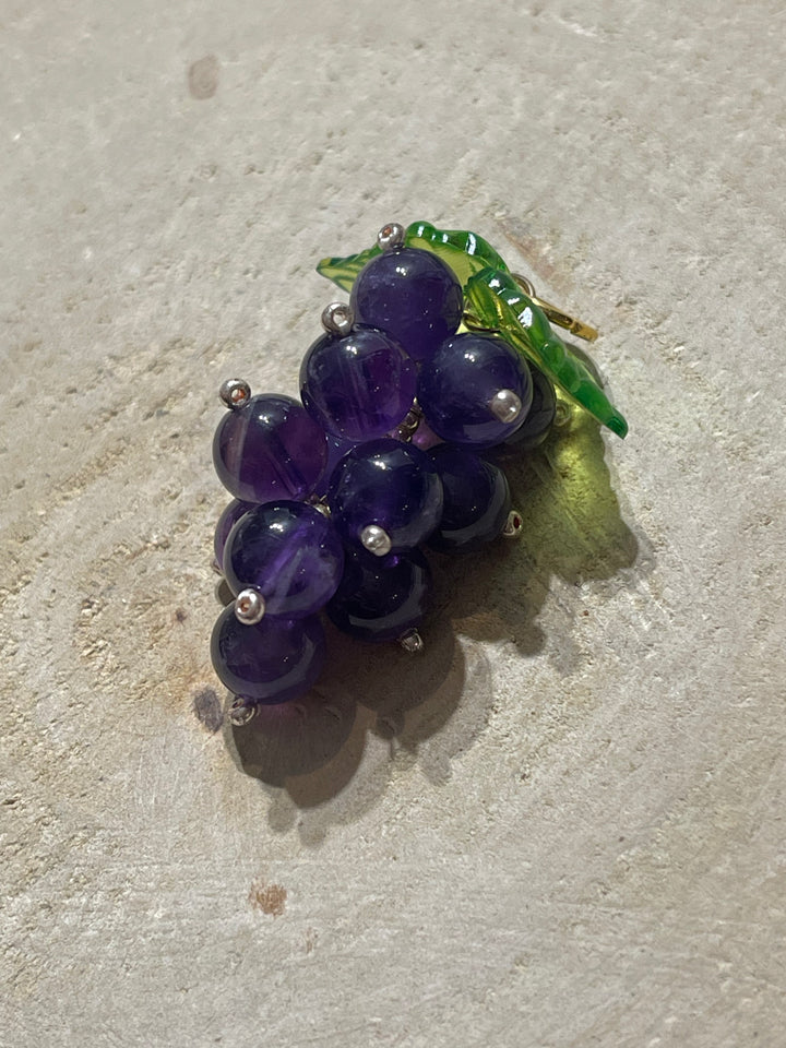 Pendentif en Améthyste en forme de Grappe de raisin - les bijoux de Thea 
