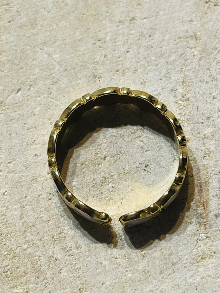 Bague cœur blanc, taille réglable - Les bijoux de Théa