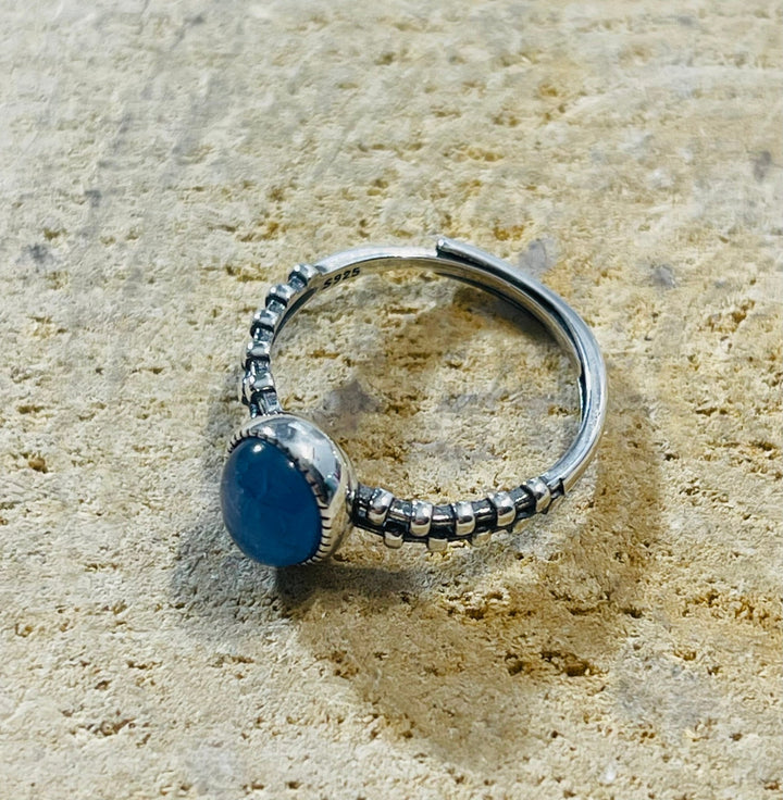 Bague en Argent 925 sertie d´une Cyanite, Taille 51 - 54 (réglable) - Les bijoux de Théa