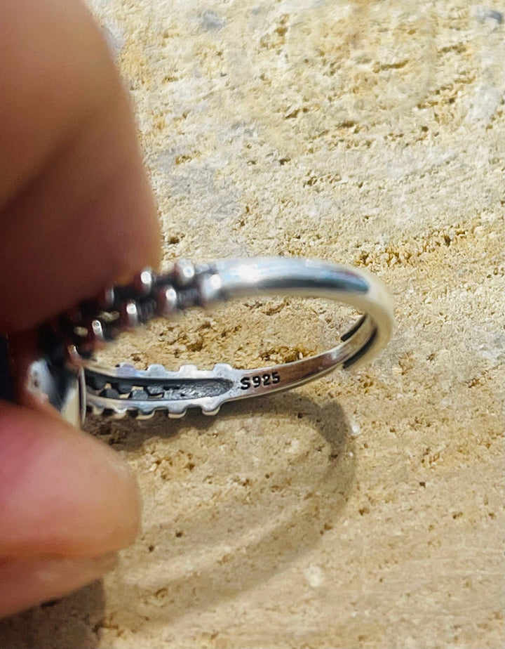 Bague en Argent 925 sertie d´une Cyanite, Taille 51 - 54 (réglable) - Les bijoux de Théa