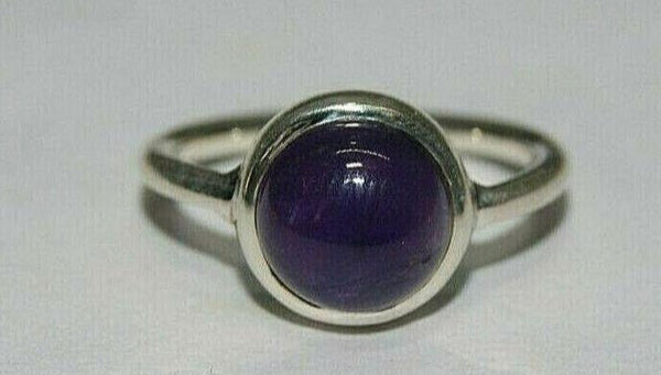 Bague en Argent Massif sertie d'une Améthyste violette, Taille 52 - Les bijoux de Théa