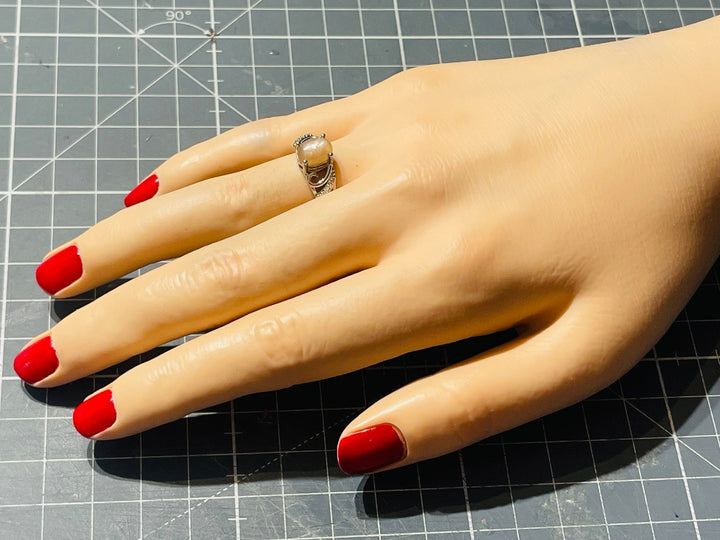Bague en Pierre de soleil et Diamant Cz, Taille réglable - Les bijoux de Théa