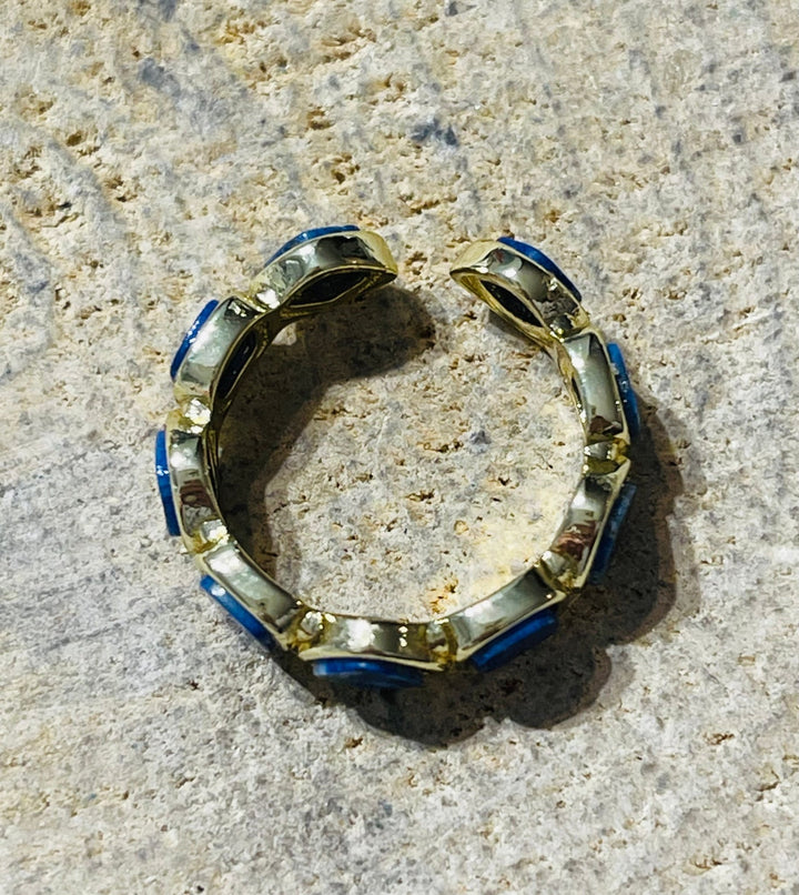 Bague sertie de Lapis - lazuli(taille réglable) - Les bijoux de Théa