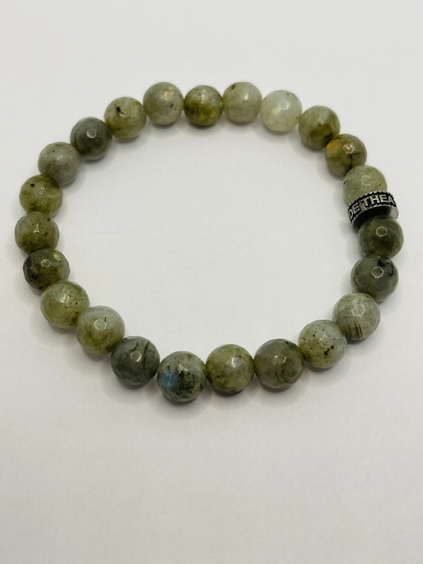 Bracelet en perles naturelles 8 mm en Labradorite à facette - Les bijoux de Théa