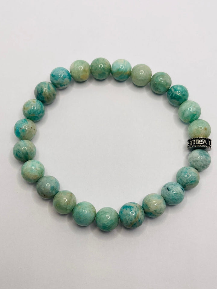 Bracelet en perles naturelles en Amazonite - Les bijoux de Théa