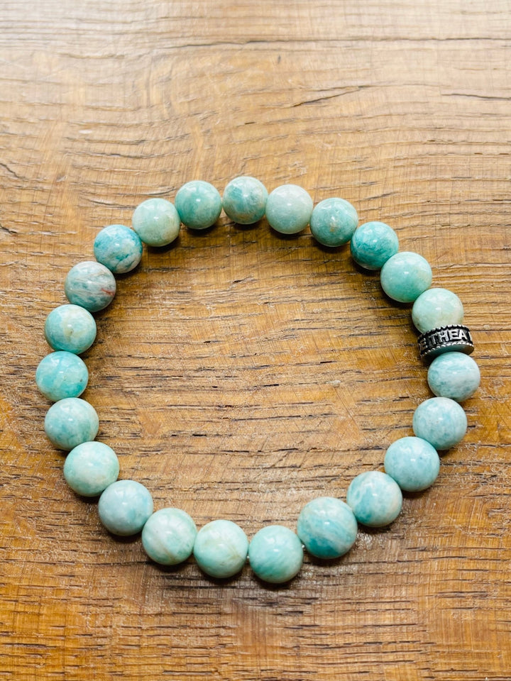 Bracelet en perles naturelles en Amazonite - Les bijoux de Théa