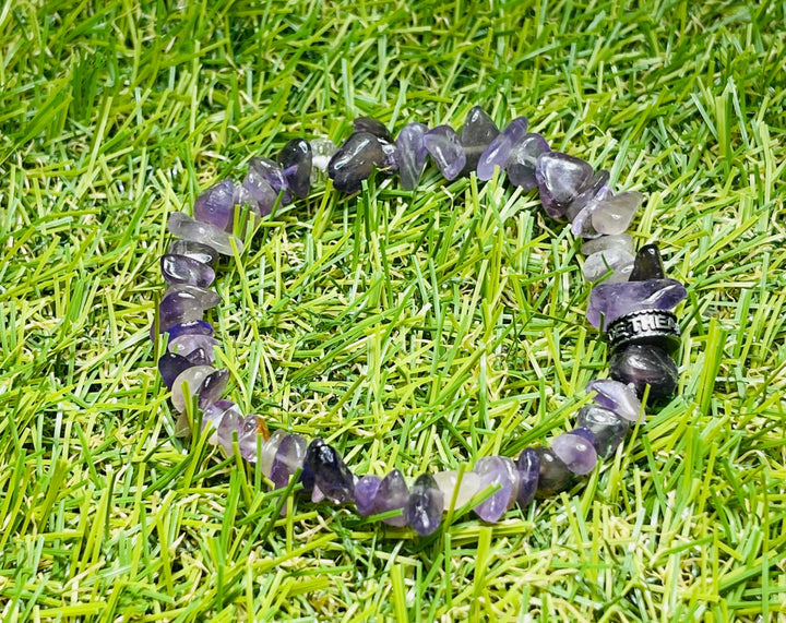 Bracelet en perles naturelles en Amethyste chips - Les bijoux de Théa