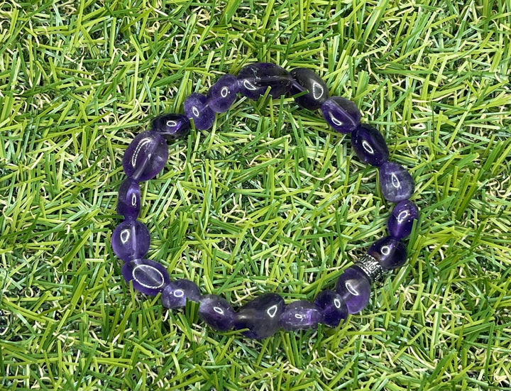 Bracelet en perles naturelles en Amethyste en nuggets - Les bijoux de Théa