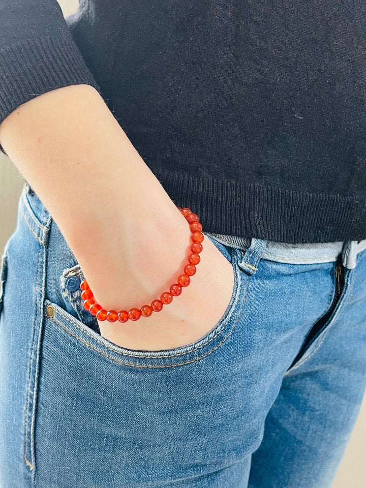 Bracelet en perles naturelles en Cornaline - Les bijoux de Théa