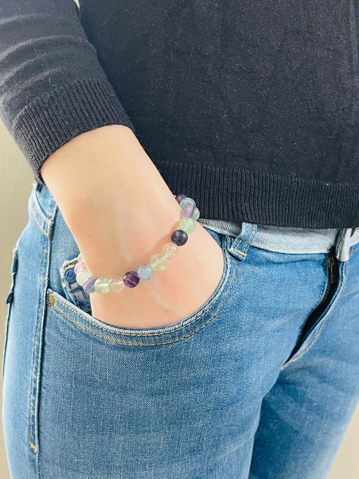 Bracelet en perles naturelles en Fluorite - Les bijoux de Théa