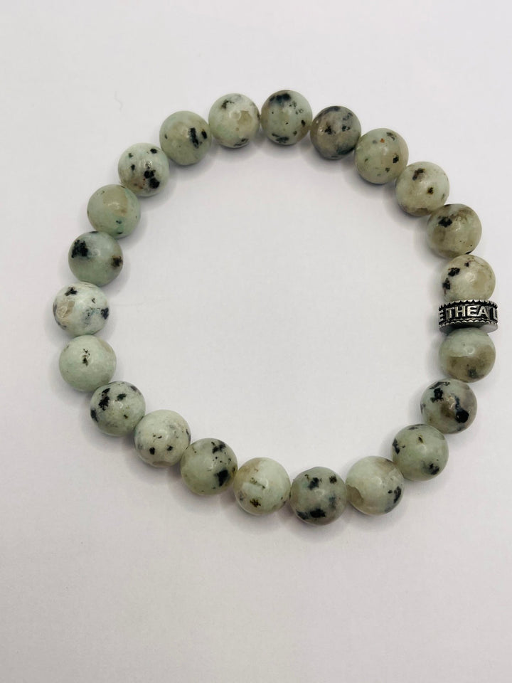 Bracelet en perles naturelles en Jaspe Kiwi (Sésame) - Les bijoux de Théa