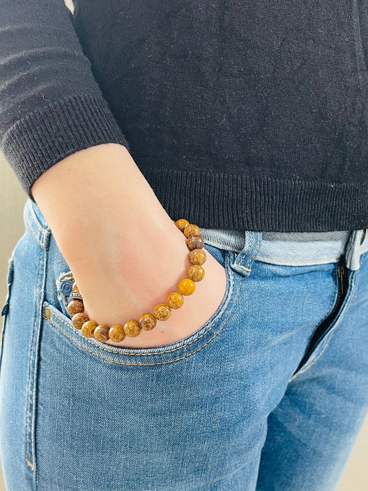 Bracelet en perles naturelles en Jaspe Mariam - Les bijoux de Théa