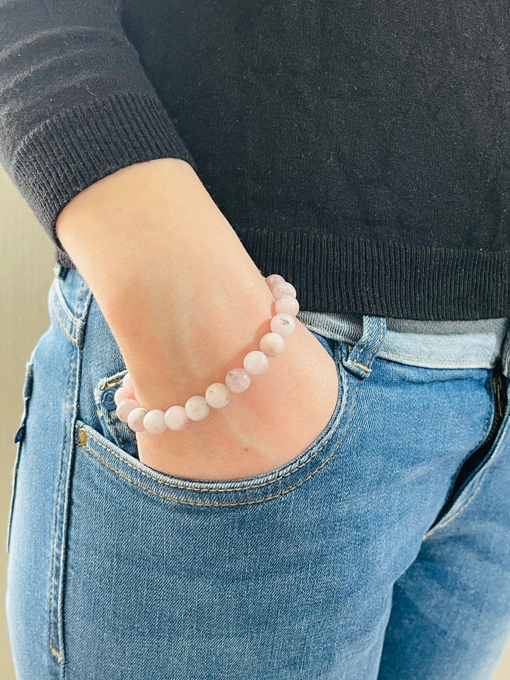 Bracelet en perles naturelles en Kunzite - Les bijoux de Théa