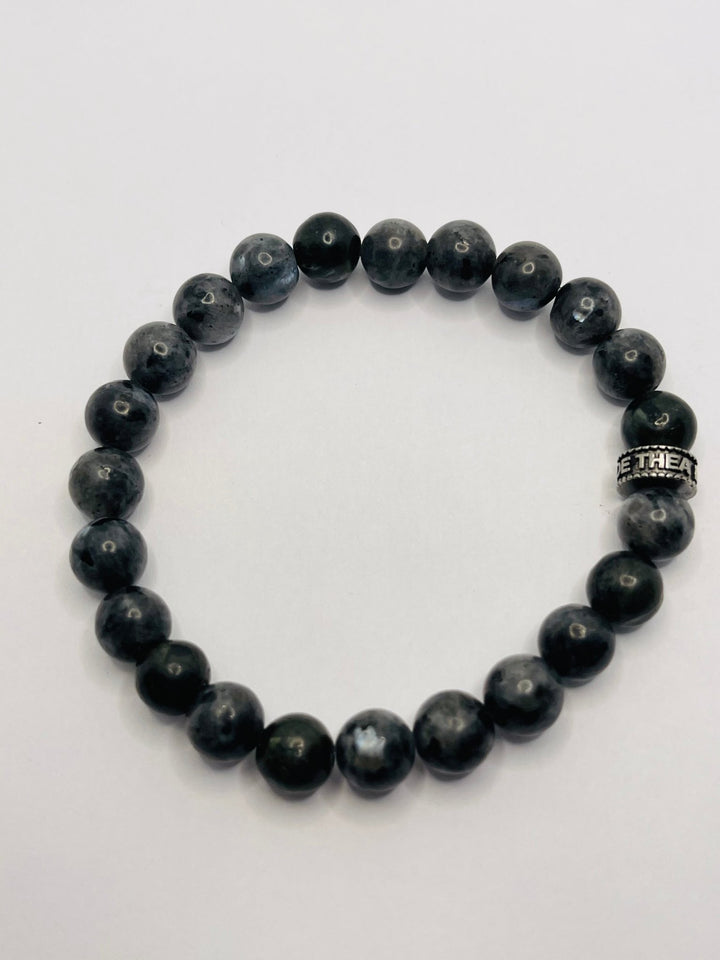Bracelet en perles naturelles en Larvikite - Les bijoux de Théa