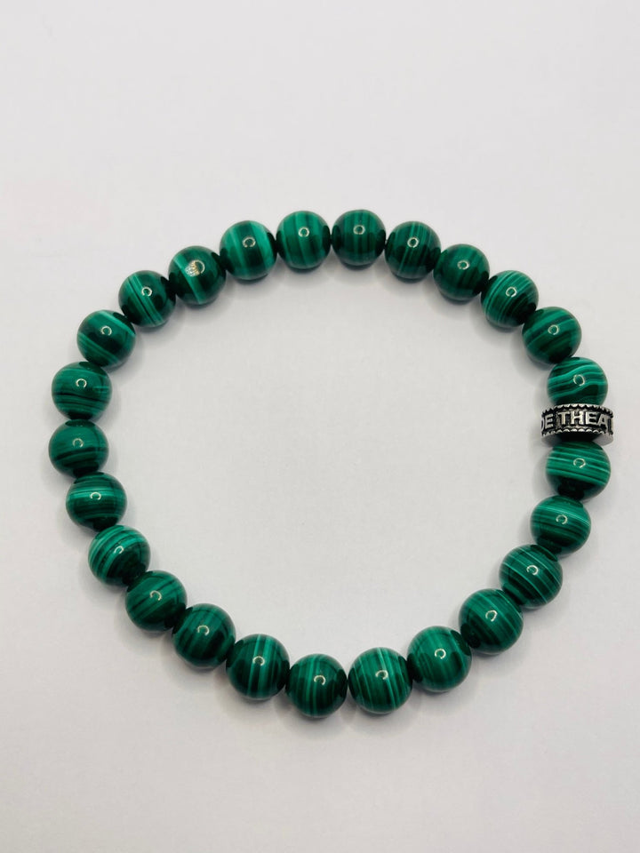 Bracelet en perles naturelles en Malachite - Les bijoux de Théa