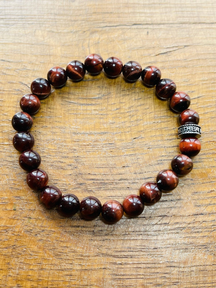 Bracelet en perles naturelles en Oeil de Taureau - Les bijoux de Théa