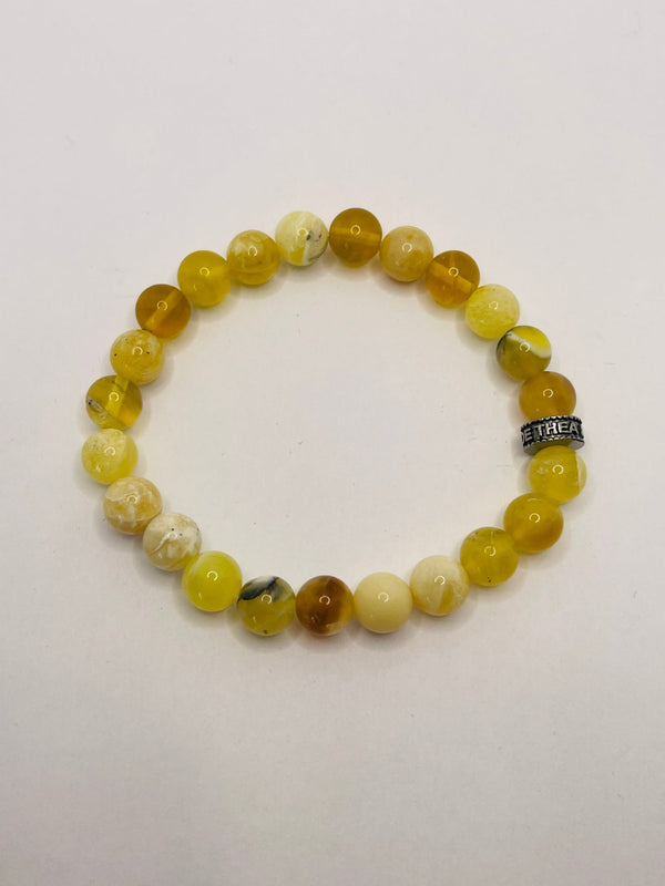 Bracelet en perles naturelles en Opale Jaune - Les bijoux de Théa