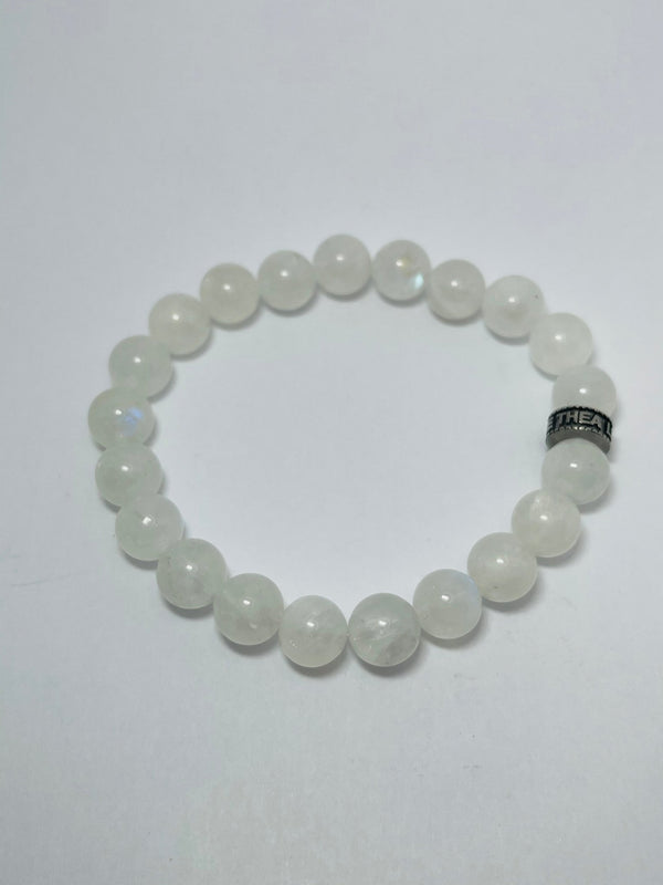 Bracelet en perles naturelles en Péristérite ( Pierre de Lune) - Les bijoux de Théa