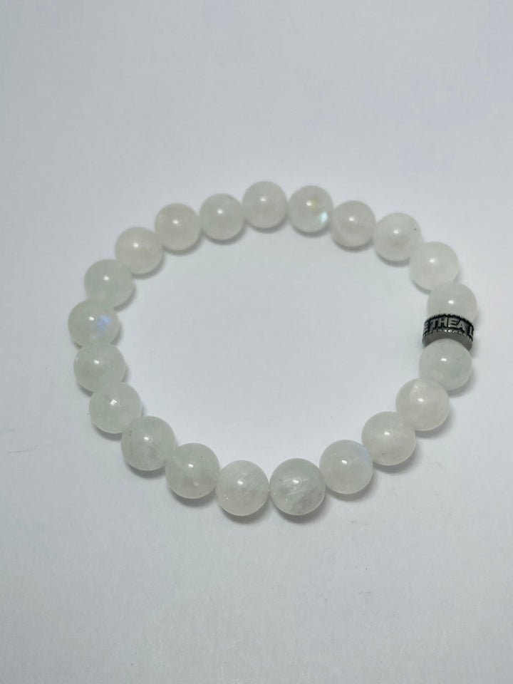 Bracelet en perles naturelles en Péristérite ( Pierre de Lune) - Les bijoux de Théa