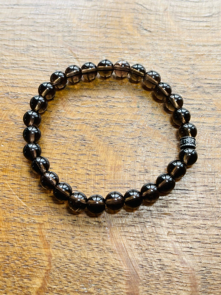 Bracelet en perles naturelles en Quartz Fumé - Les bijoux de Théa