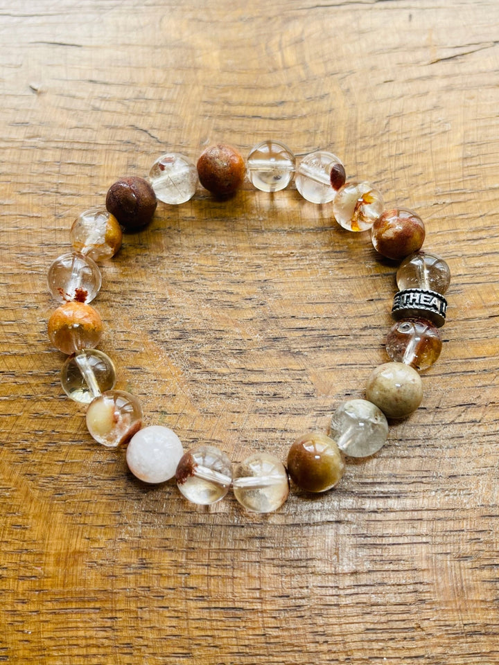 Bracelet en perles naturelles en Quartz Lodolite (Chaman) - Les bijoux de Théa