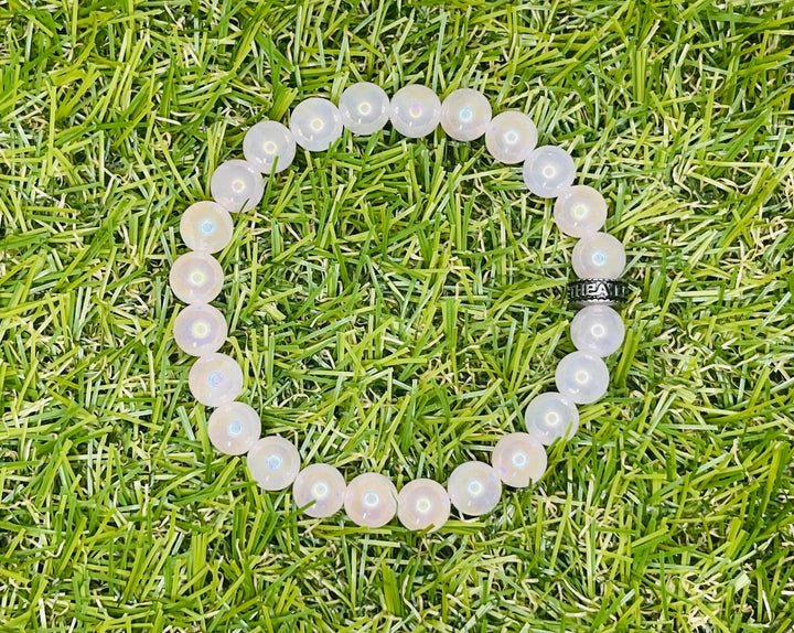 Bracelet en perles naturelles en Quartz rose Aura - Les bijoux de Théa