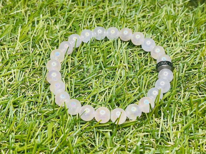 Bracelet en perles naturelles en Quartz rose Aura - Les bijoux de Théa