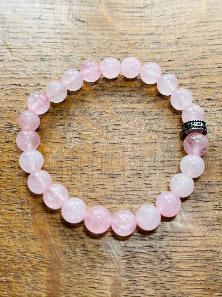 Bracelet en perles naturelles en Quartz Rose - Les bijoux de Théa