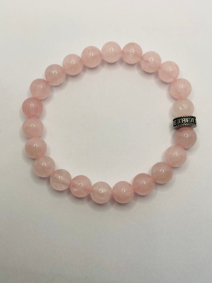 Bracelet en perles naturelles en Quartz Rose - Les bijoux de Théa