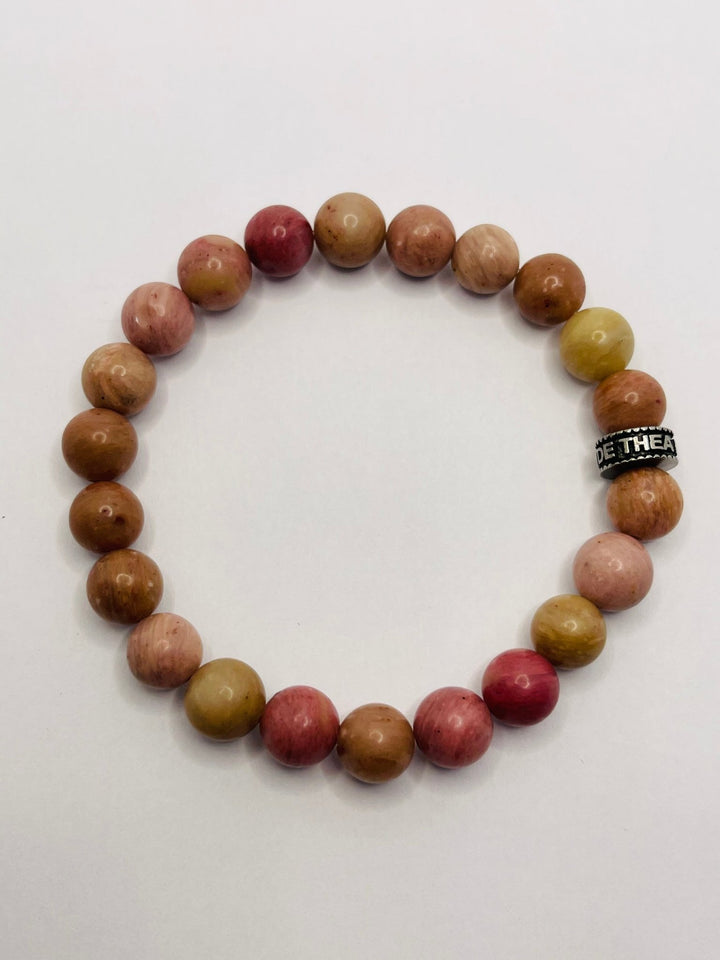 Bracelet en perles naturelles en Rhodonite - Les bijoux de Théa