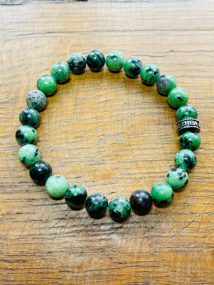 Bracelet en perles naturelles en Rubis Zoisite - Les bijoux de Théa